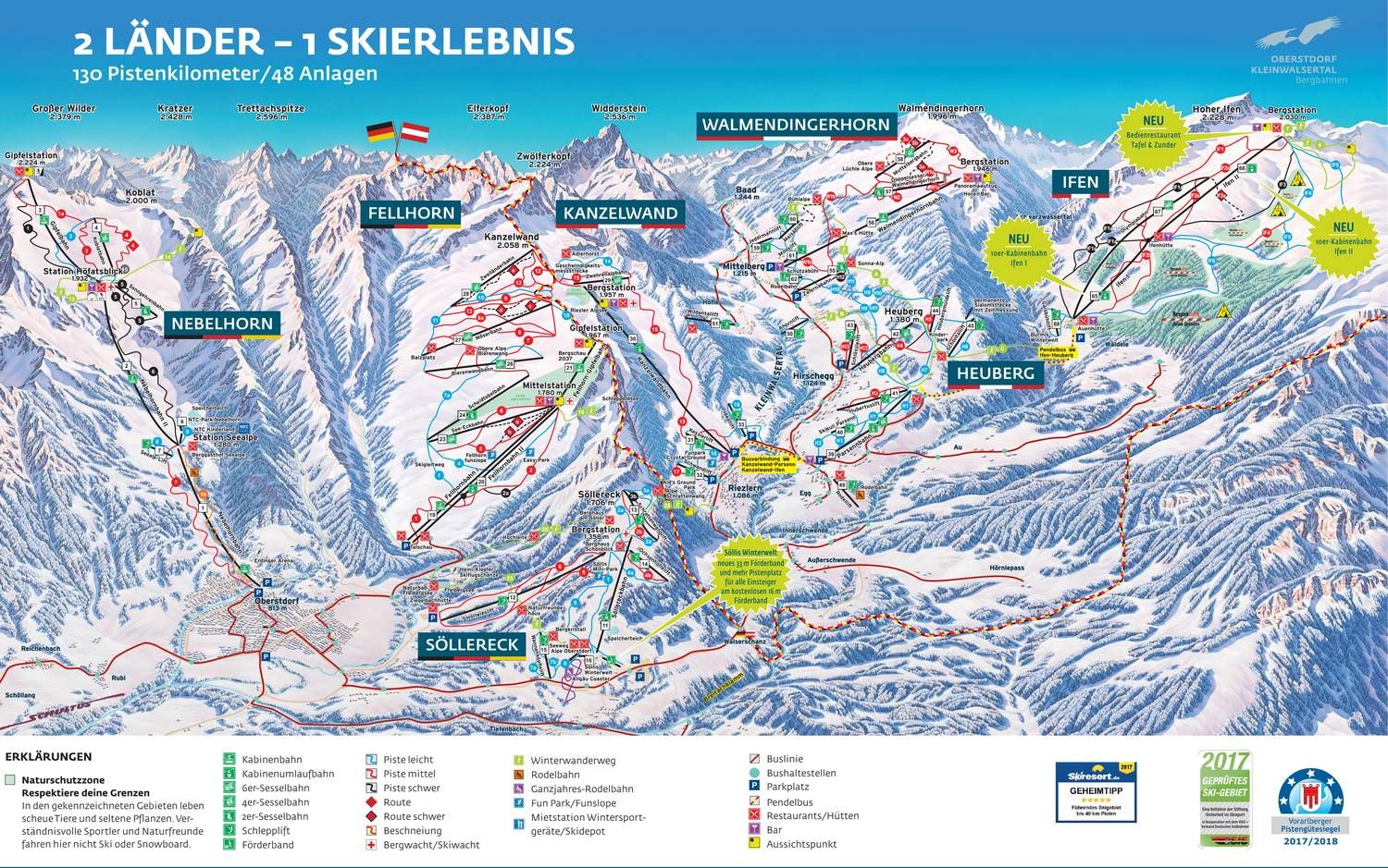 Ski Area Fellhorn-Kanzelwand 2 Countries Border Ski Area, Bavaria